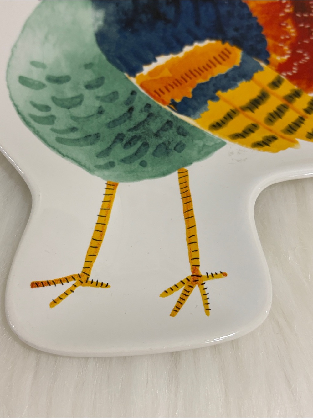 Colorful Turkey Ceramic Serving Dish - Multicolor - Picture 6 of 8